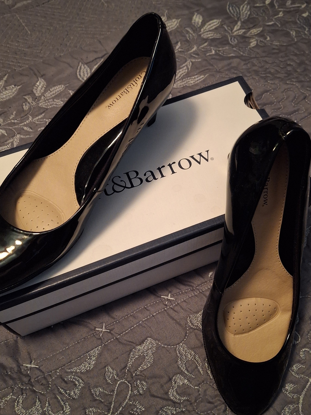 croft & barrow Black Patent Leather Heeled Pumps